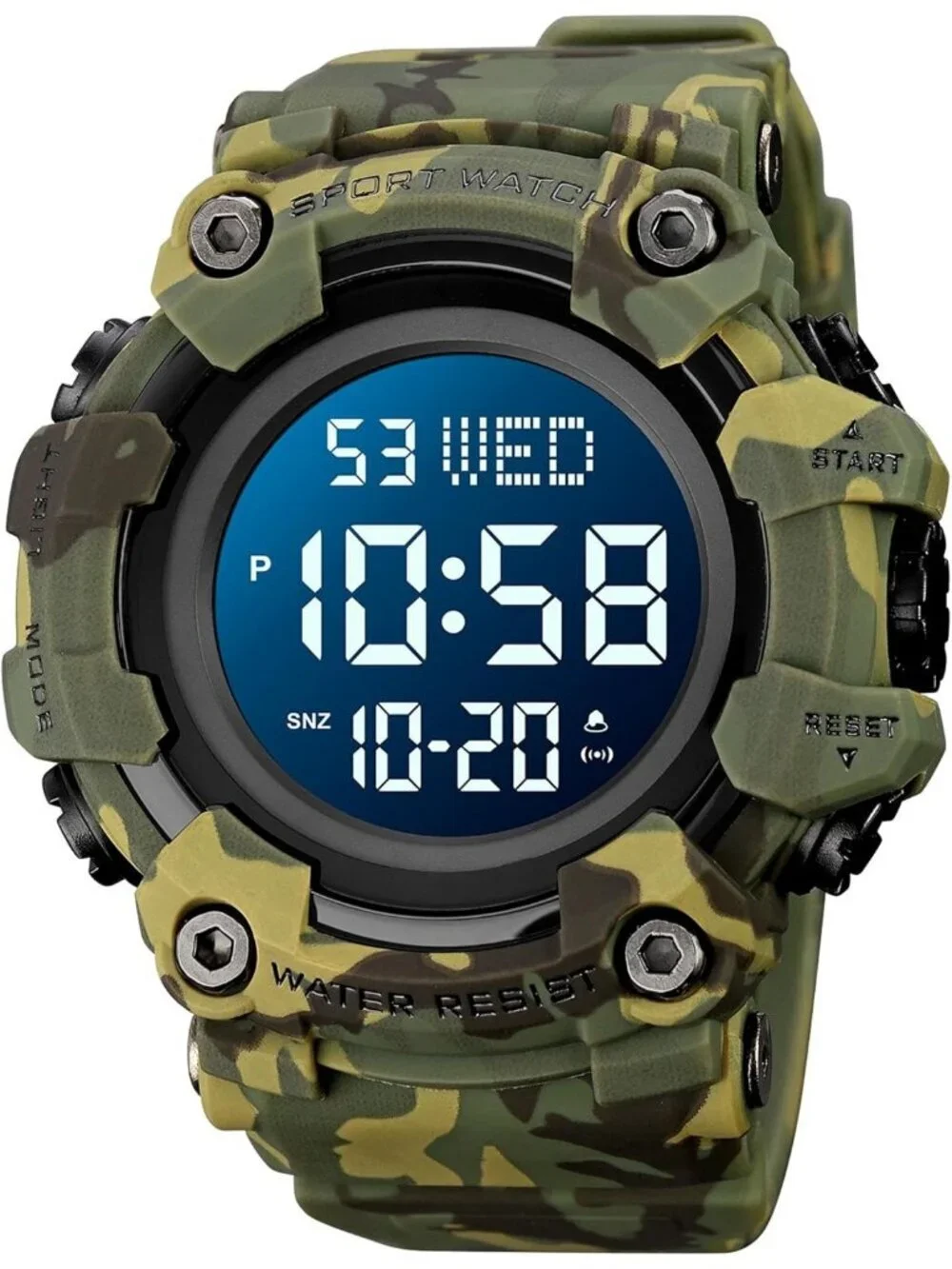 Men's Green Camouflage Analog Electronic Military Multifunction Digital Watch